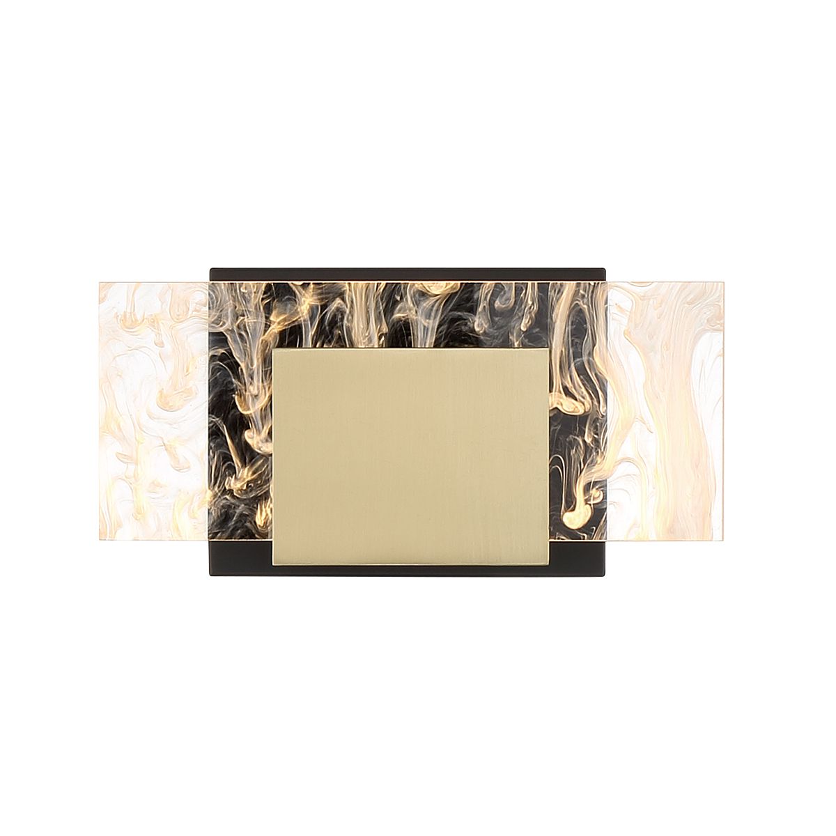 Kasha 9 in. LED Bath Sconce Black & Brass Finish - Bees Lighting