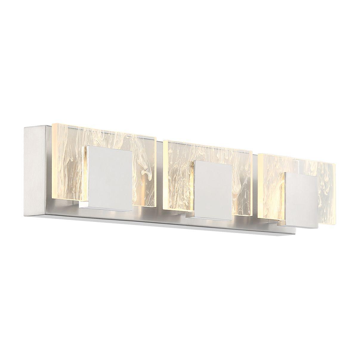 Kasha 3 Lights 28 in. LED Vanity Light Chrome & Nickel Finish