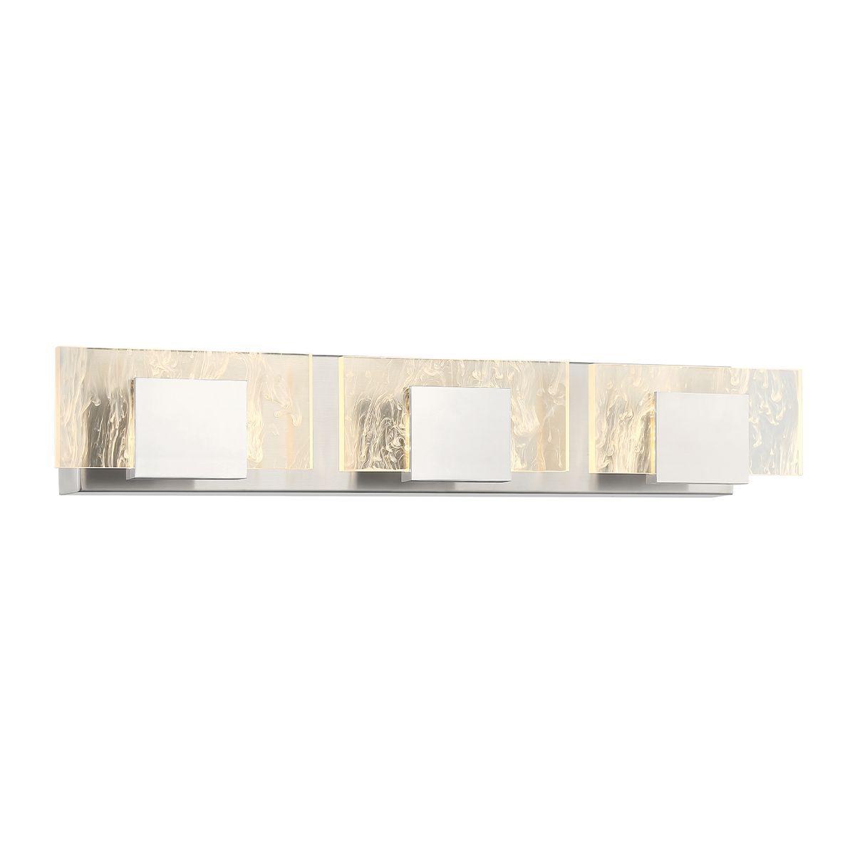 Kasha 3 Lights 28 in. LED Vanity Light Chrome & Nickel Finish - Bees Lighting