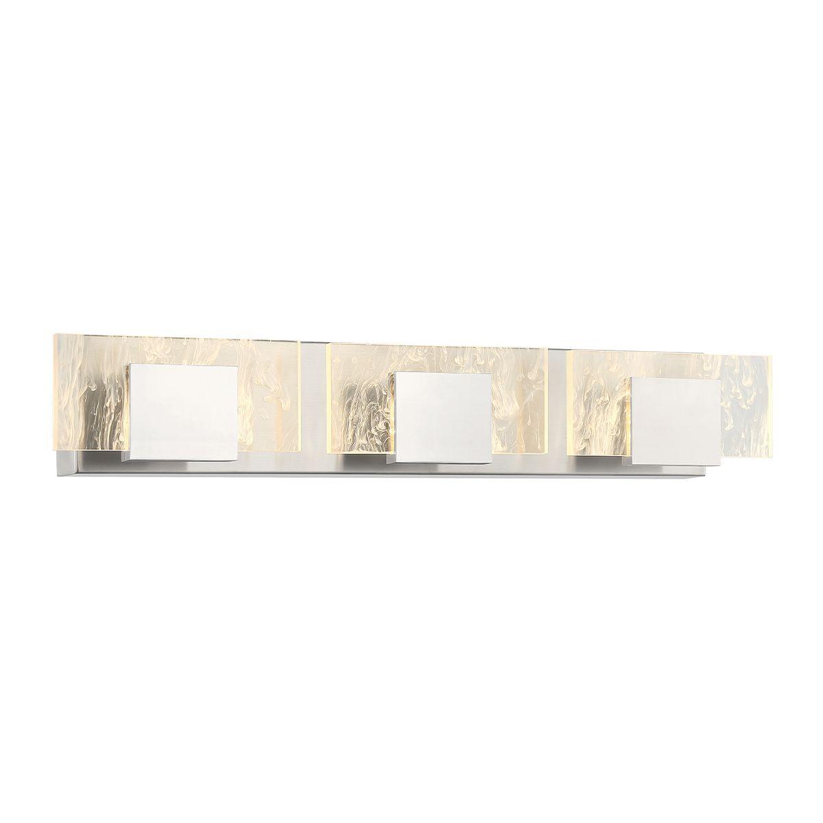 Kasha 3 Lights 28 in. LED Vanity Light Chrome & Nickel Finish