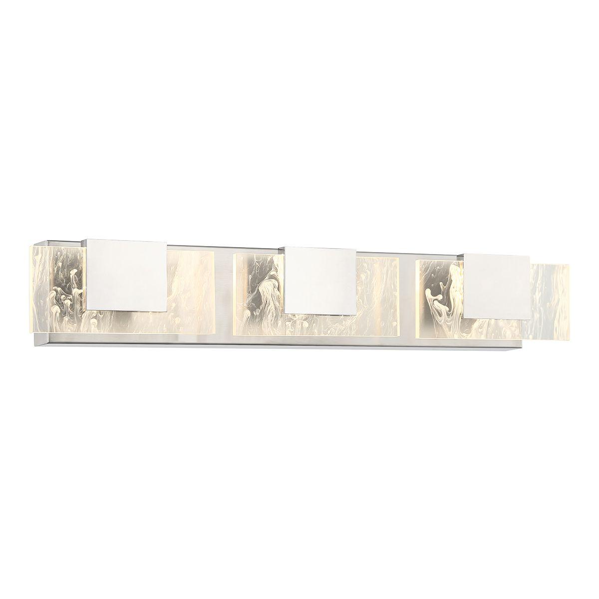 Kasha 3 Lights 28 in. LED Vanity Light Chrome & Nickel Finish - Bees Lighting