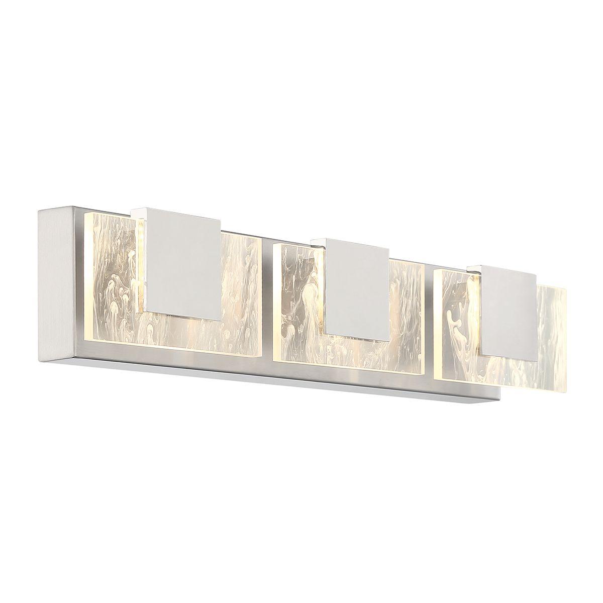 Kasha 3 Lights 28 in. LED Vanity Light Chrome & Nickel Finish - Bees Lighting