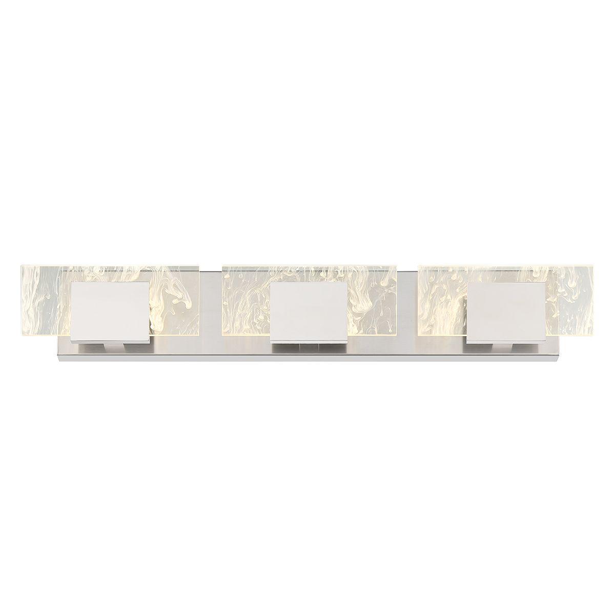 Kasha 3 Lights 28 in. LED Vanity Light Chrome & Nickel Finish - Bees Lighting