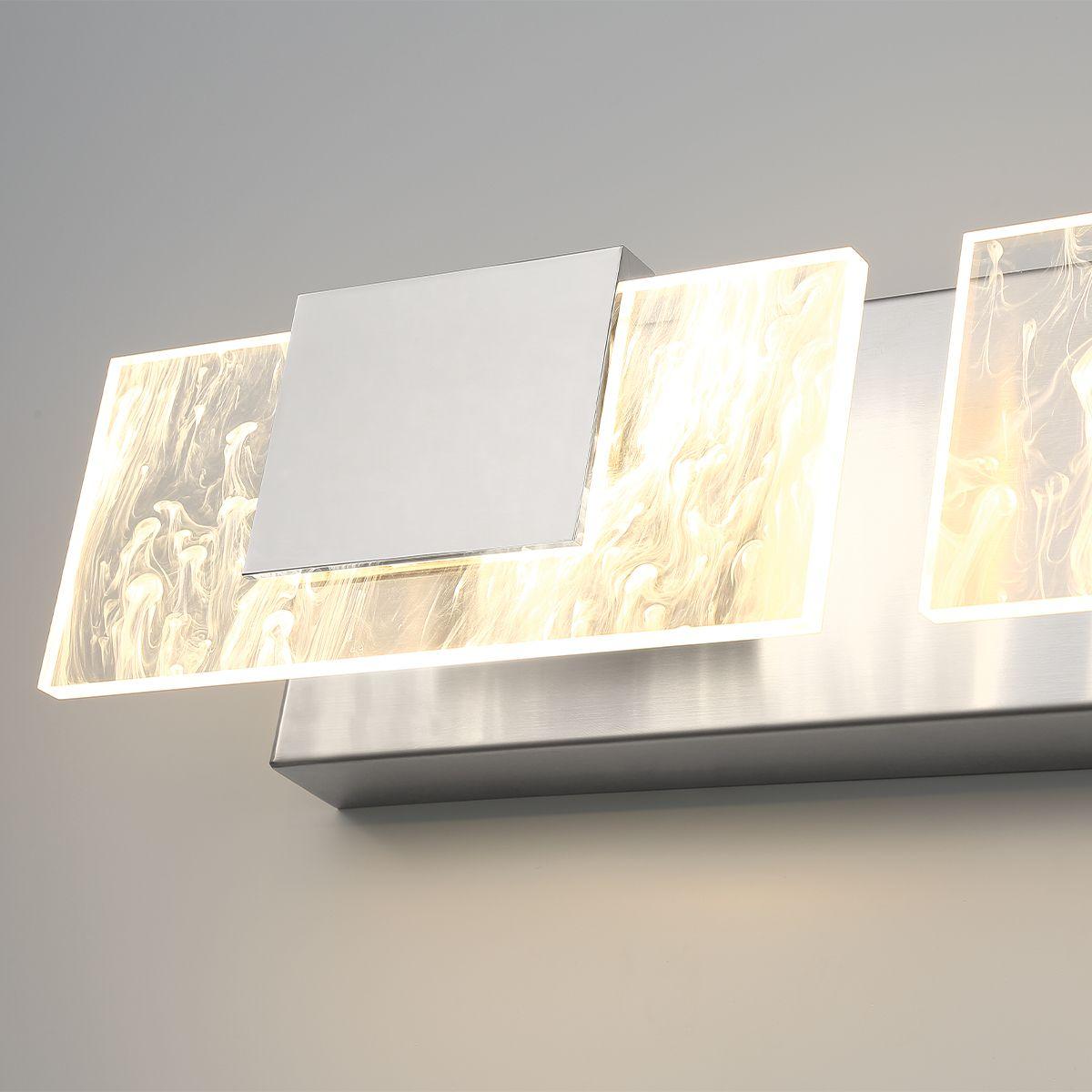 Kasha 3 Lights 28 in. LED Vanity Light Chrome & Nickel Finish - Bees Lighting