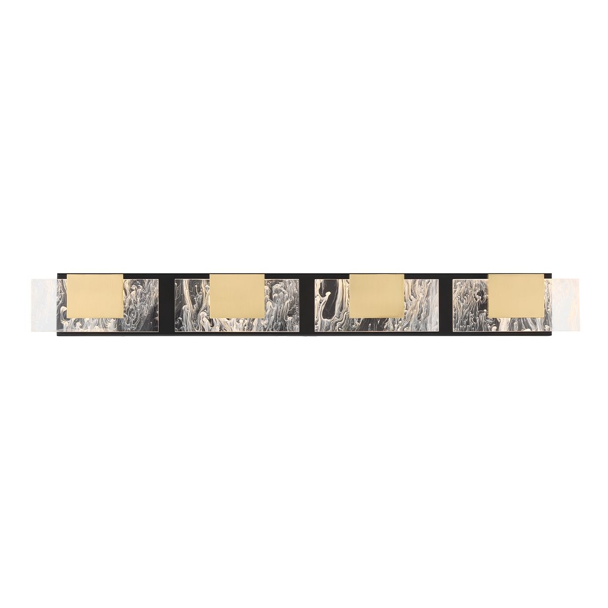 Kasha 4 Lights 37 in. LED Vanity Light Black & Brass Finish - Bees Lighting