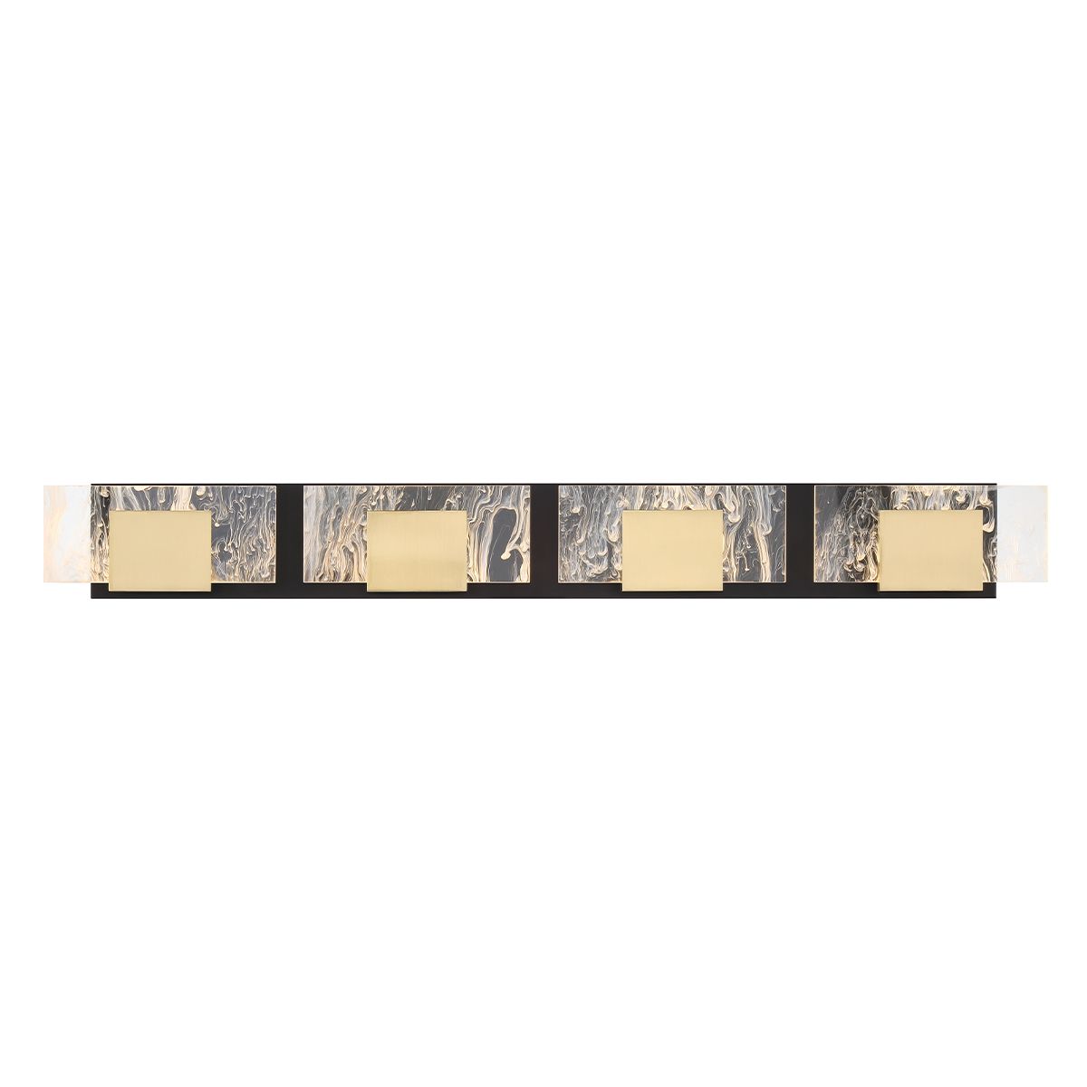 Kasha 4 Lights 37 in. LED Vanity Light Black & Brass Finish - Bees Lighting