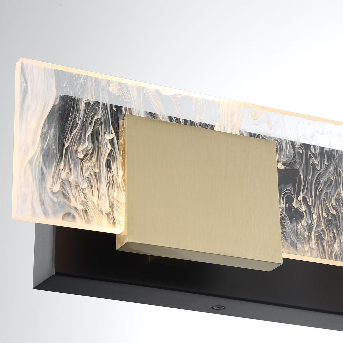 Kasha 4 Lights 37 in. LED Vanity Light Black & Brass Finish - Bees Lighting
