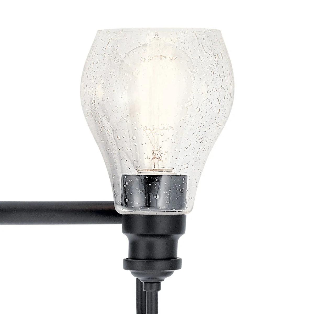 Greenbrier 24 In 3-Lights Bathroom Vanity Light With Clear Seeded Glass, Black Finish - Bees Lighting