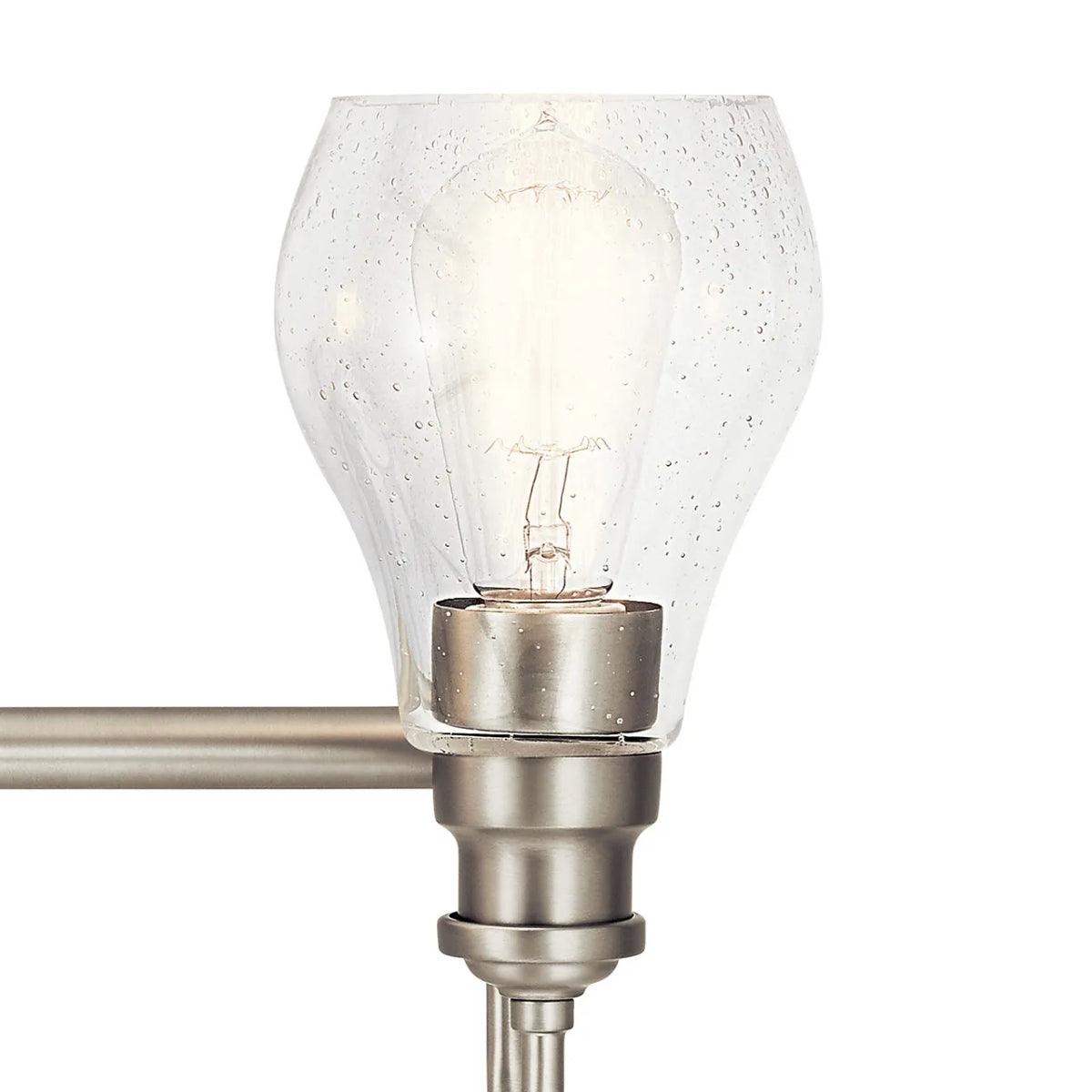 Greenbrier 24 In 3-Lights Bathroom Vanity Light With Clear Seeded Glass, Brushed Nickel Finish - Bees Lighting
