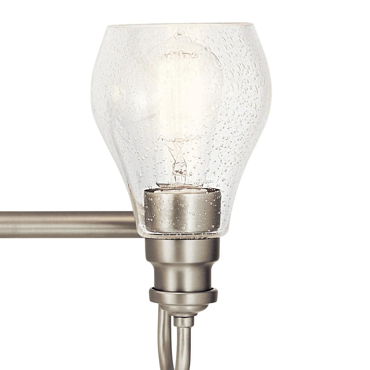 Greenbrier 34 In 4-Lights Bathroom Vanity Light With Clear Seeded Glass, Brushed Nickel Finish - Bees Lighting