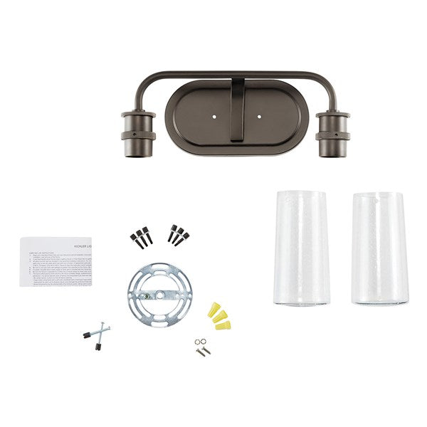 Braelyn 15 in. 2 Lights Vanity Light Bronze Finish - Bees Lighting