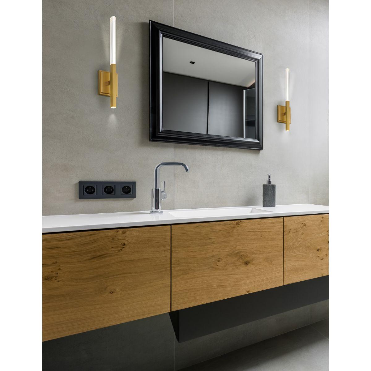 Benicio 2 Lights 18 in. LED Wall Light Gold Finish - Bees Lighting