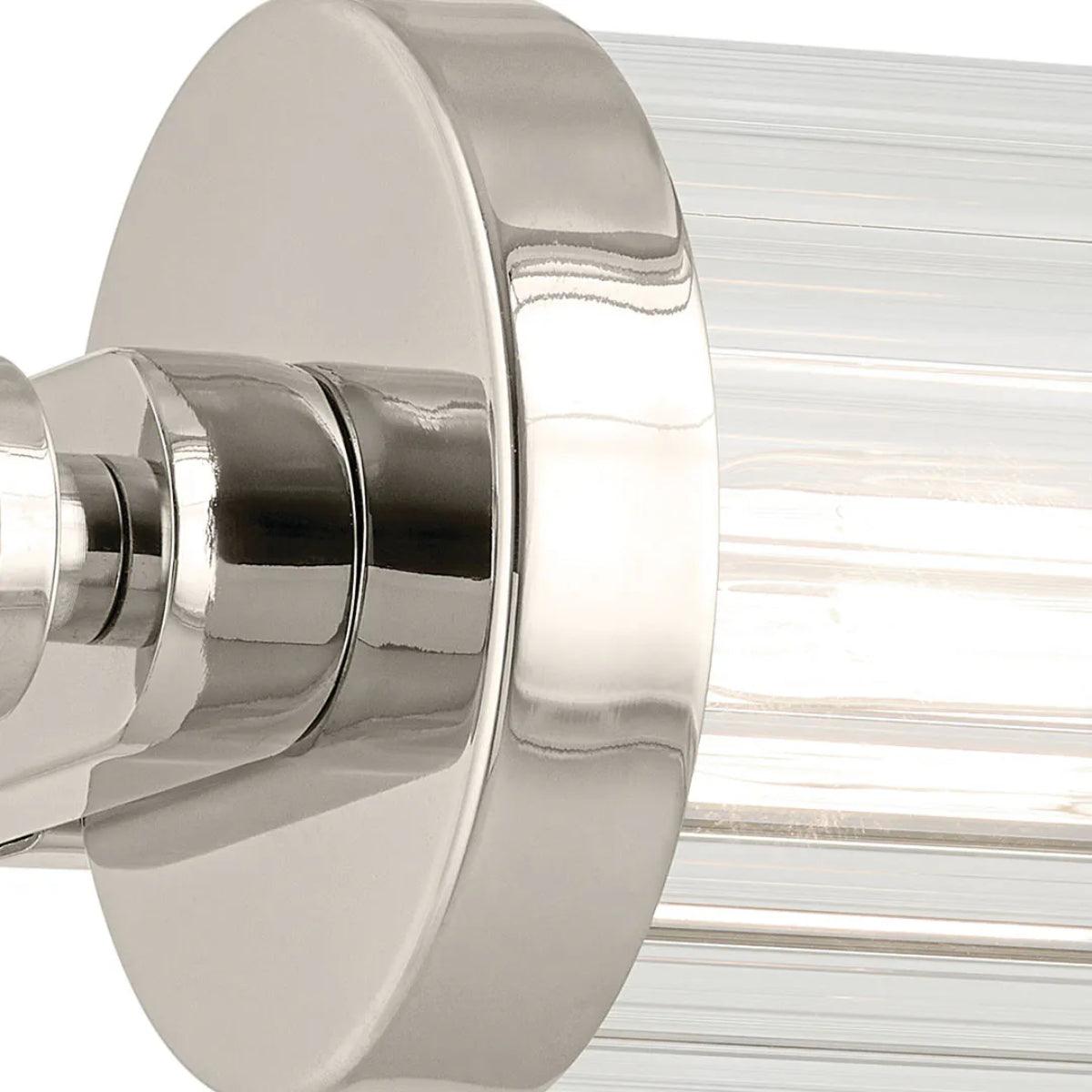 Azores 25 In 4-Lights Bathroom Vanity Light With Clear Fluted Glass, Nickel Finish - Bees Lighting