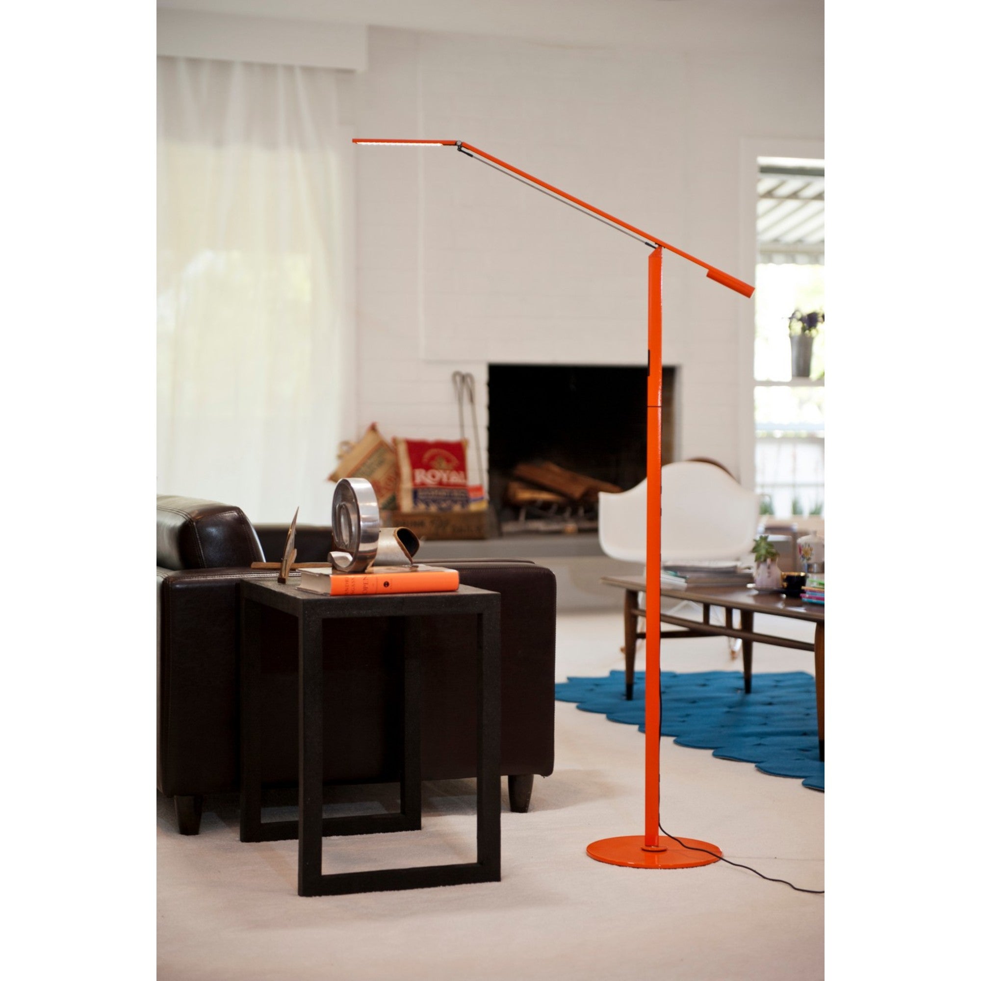 Equo Orange Contemporary Cool White LED Floor Lamp - Bees Lighting