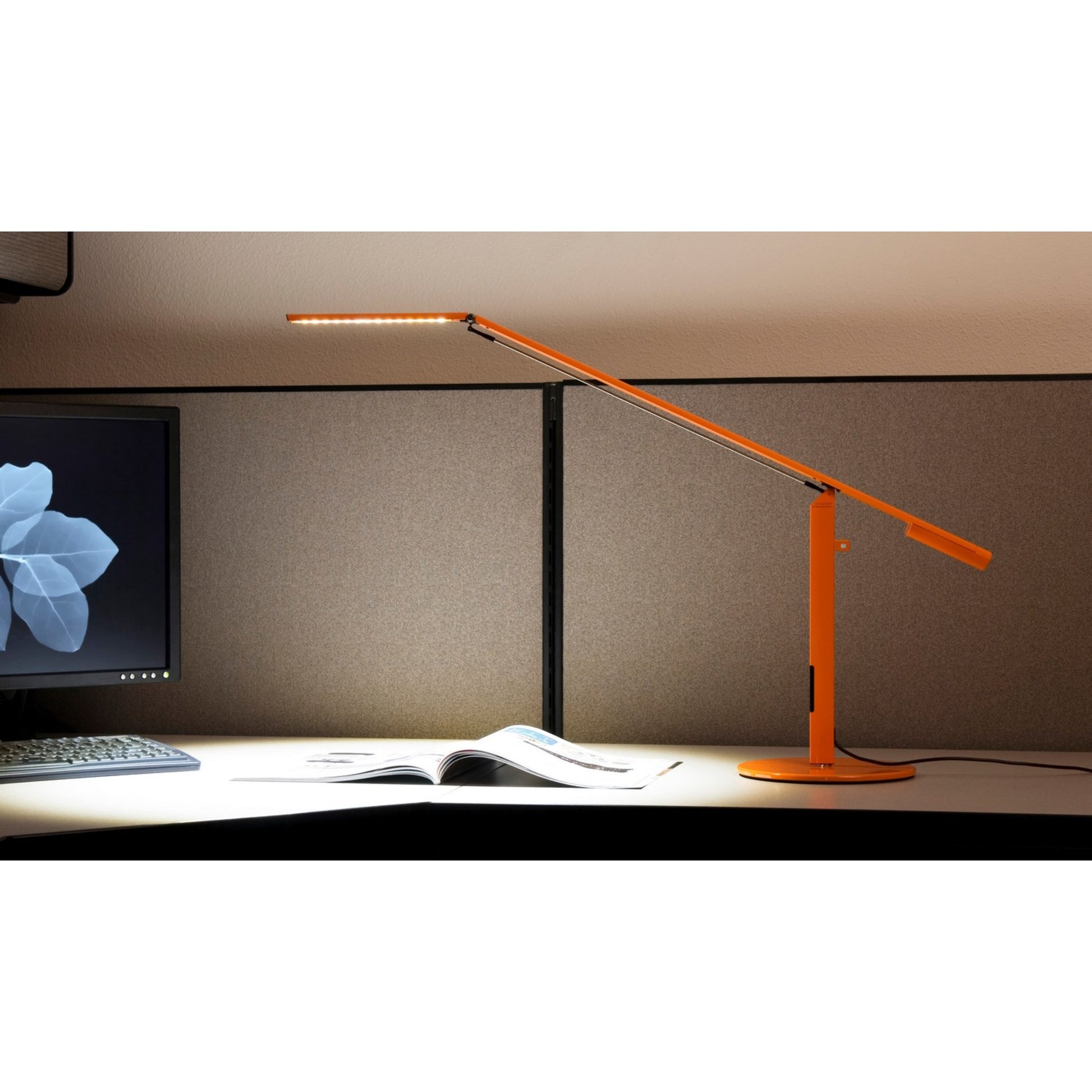 Equo Orange Contemporary LED Desk Lamp with Neutral White Light Color - Bees Lighting