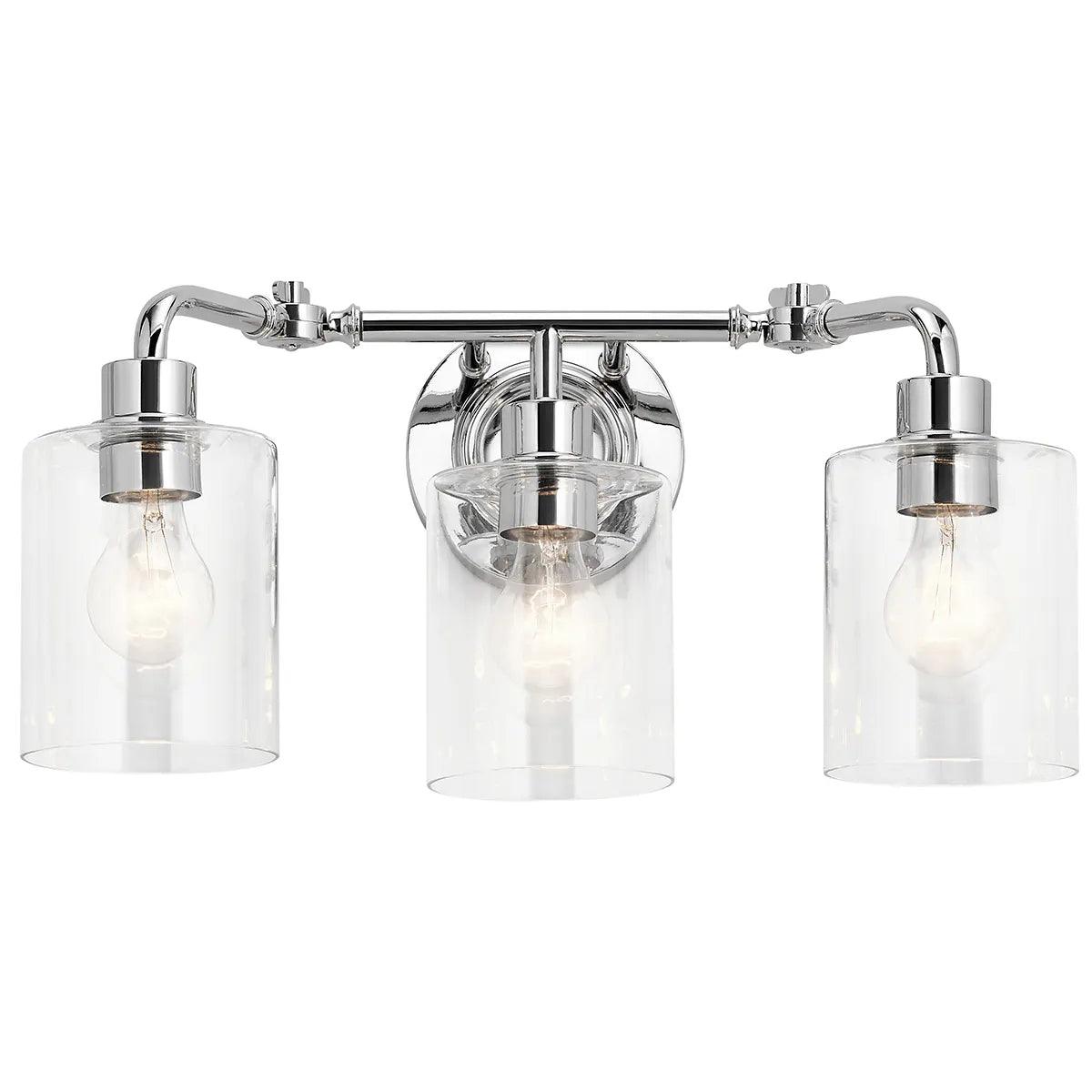 Gunnison 24 In 3-Lights Bathroom Vanity Light, Chrome Finish - Bees Lighting