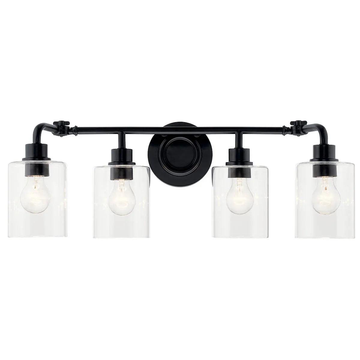 Gunnison 34 In 4-Lights Bathroom Vanity Light, Black Finish - Bees Lighting