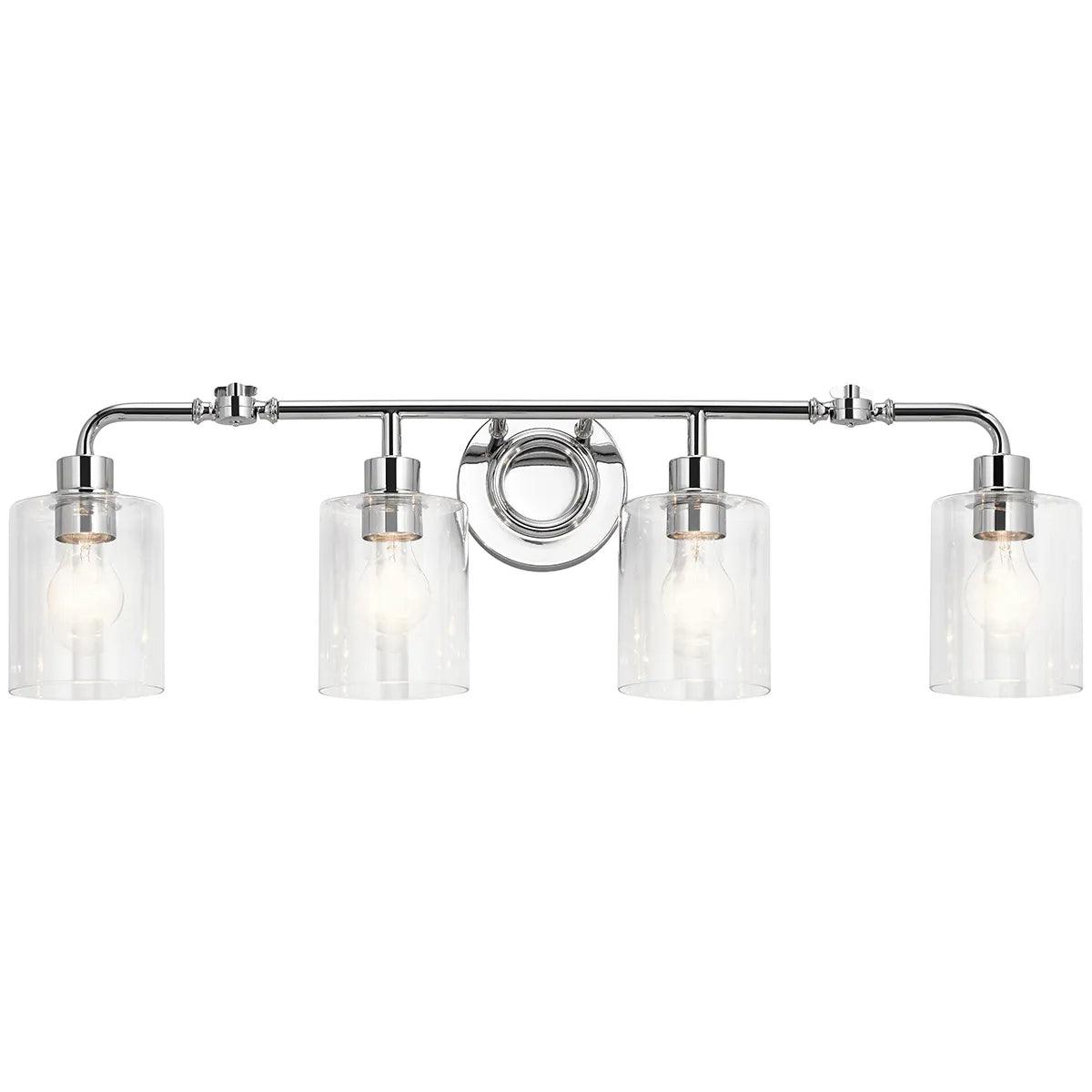 Gunnison 34 In 4-Lights Bathroom Vanity Light, Chrome Finish - Bees Lighting