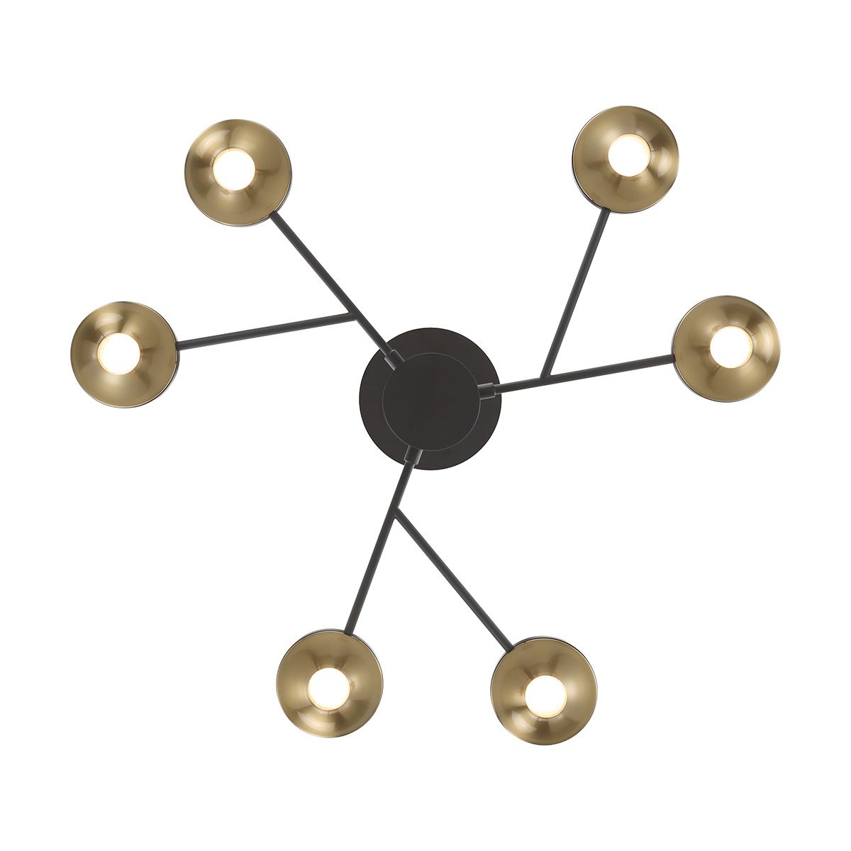 Torcia 12 Lights 24 in. LED Chandelier Black & Gold Finish - Bees Lighting