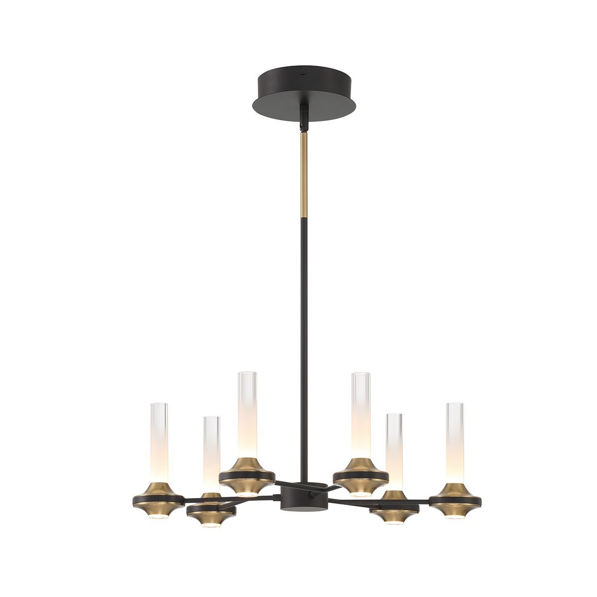 Torcia 12 Lights 24 in. LED Chandelier Black & Gold Finish - Bees Lighting