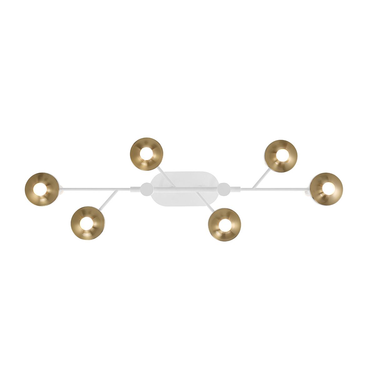 Torcia 12 Lights 32 in. LED Chandelier White & Gold Finish - Bees Lighting