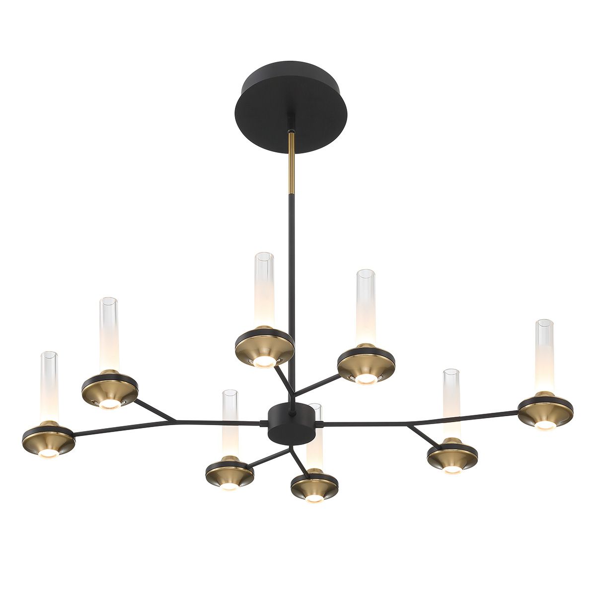 Torcia 16 Lights 36 in. LED Chandelier Black & Gold Finish - Bees Lighting