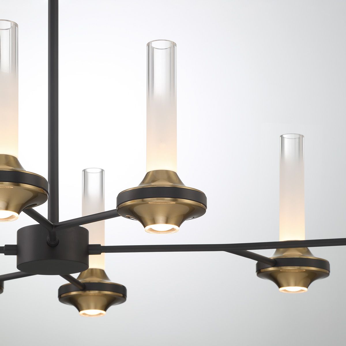 Torcia 16 Lights 36 in. LED Chandelier Black & Gold Finish - Bees Lighting