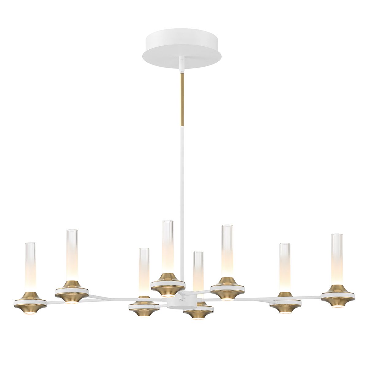 Torcia 16 Lights 36 in. LED Chandelier White & Gold Finish - Bees Lighting
