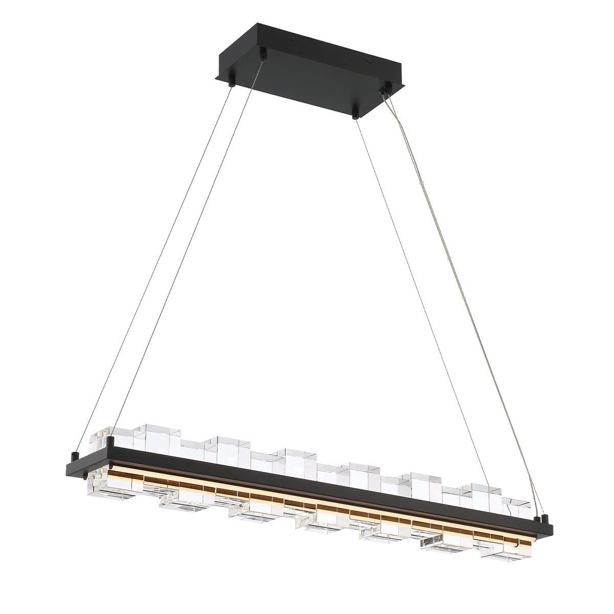 Bruco 2 Lights 35 in. LED Chandelier Black Finish - Bees Lighting