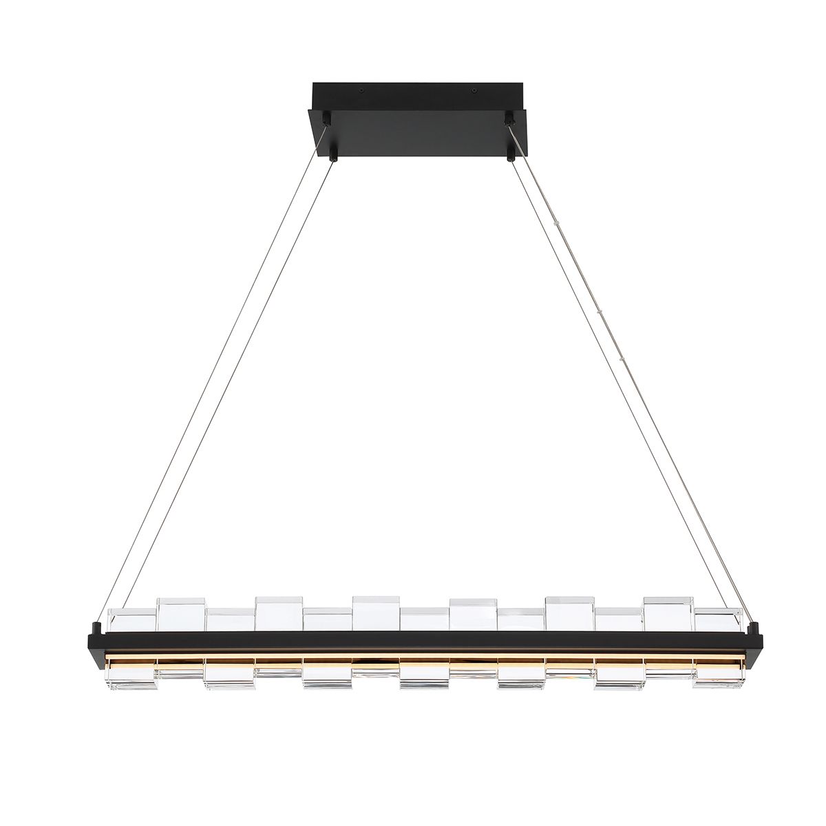 Bruco 2 Lights 35 in. LED Chandelier Black Finish - Bees Lighting