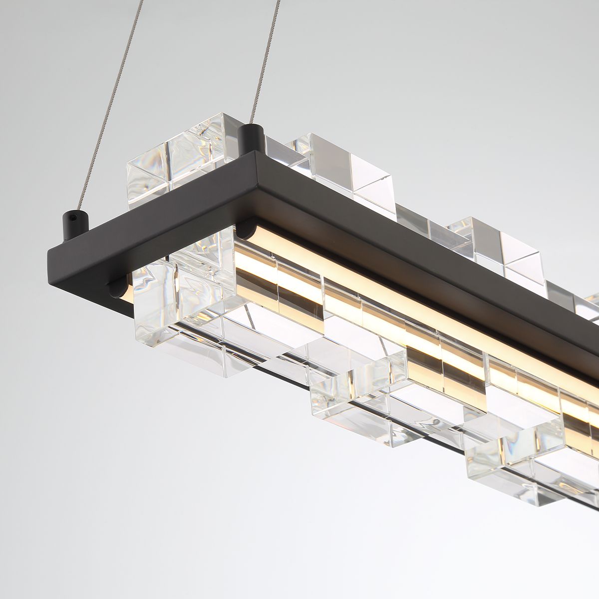 Bruco 2 Lights 35 in. LED Chandelier Black Finish - Bees Lighting