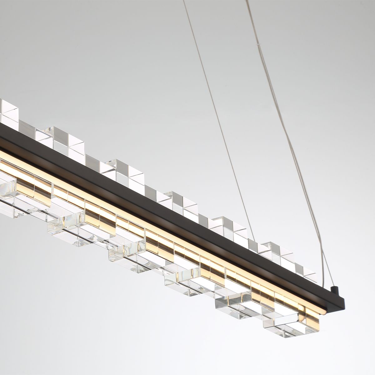 Bruco 2 Lights 35 in. LED Chandelier Black Finish - Bees Lighting