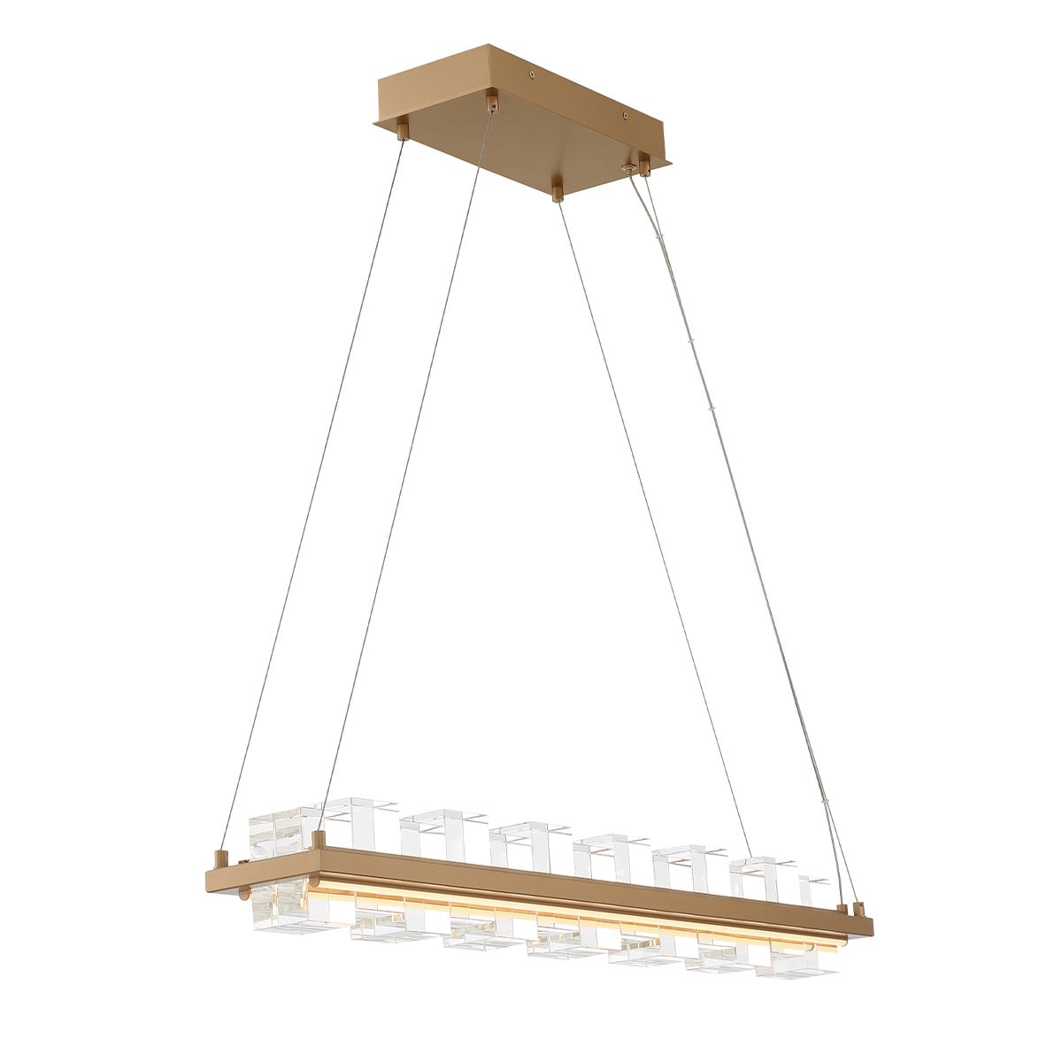 Bruco 2 Lights 35 in. LED Chandelier Gold Finish - Bees Lighting