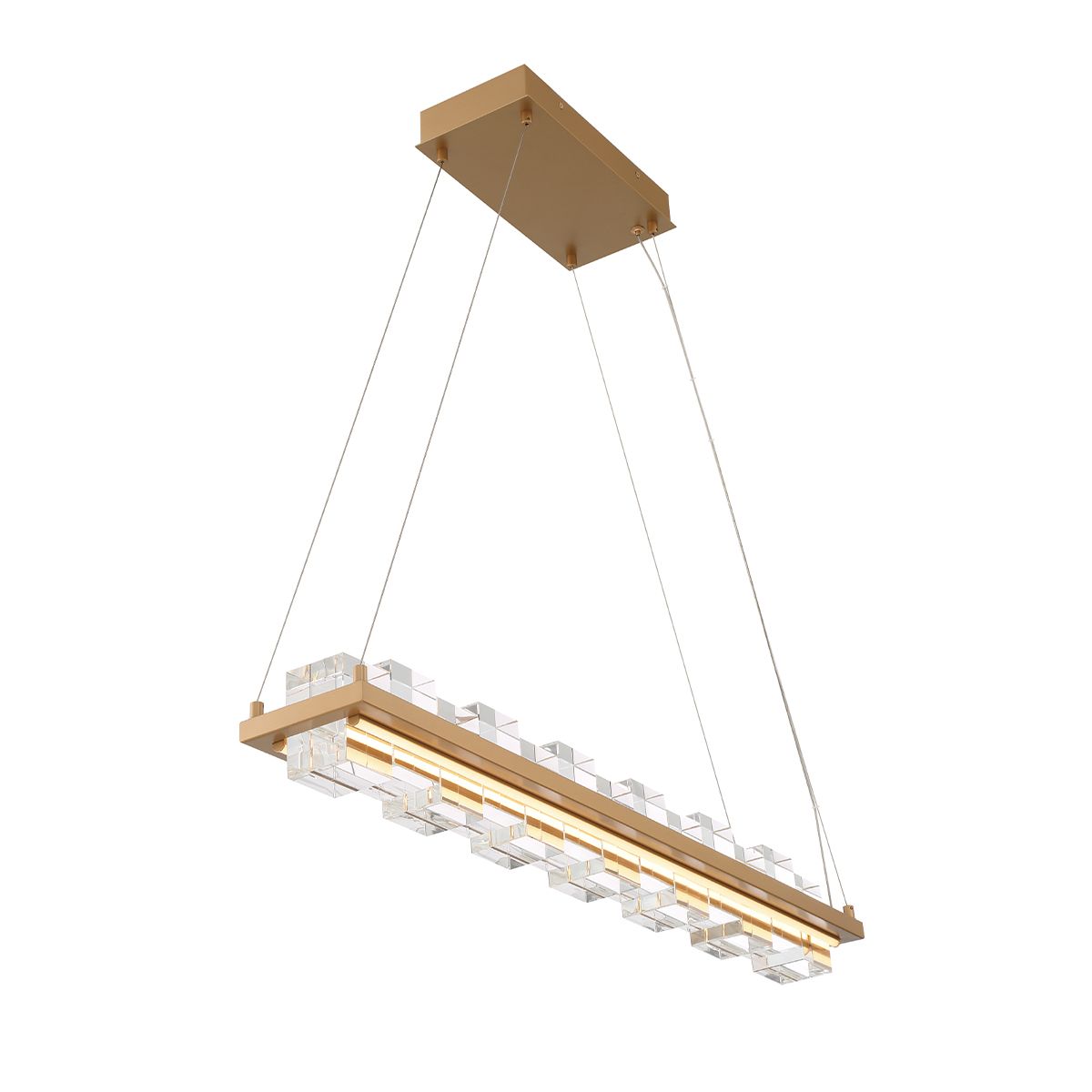 Bruco 2 Lights 35 in. LED Chandelier Gold Finish - Bees Lighting
