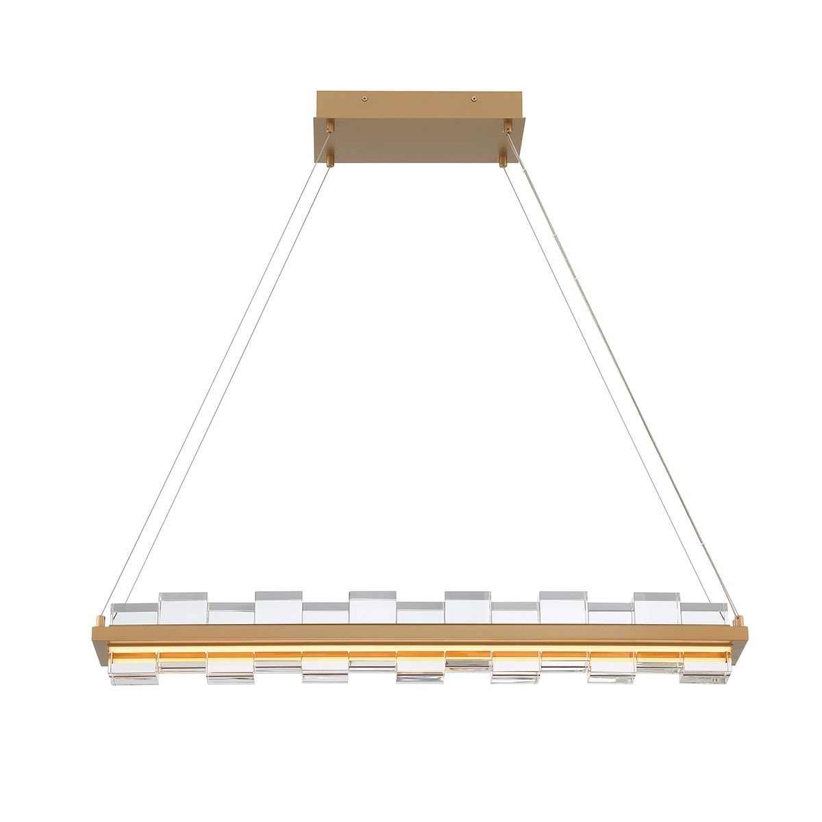 Bruco 2 Lights 35 in. LED Chandelier Gold Finish - Bees Lighting