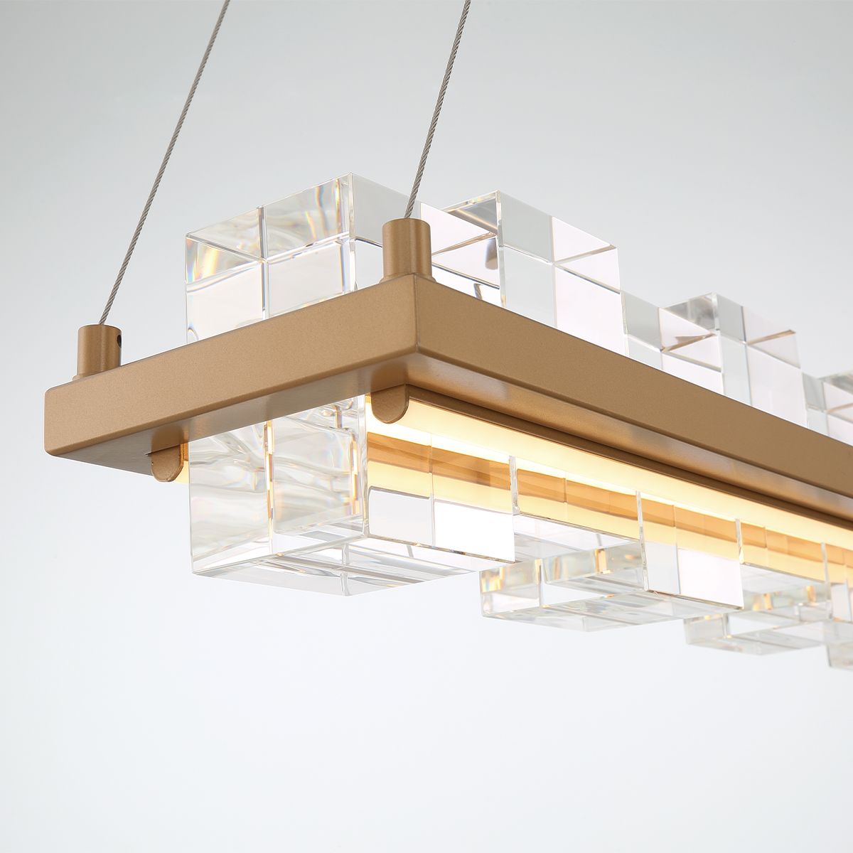 Bruco 2 Lights 35 in. LED Chandelier Gold Finish - Bees Lighting