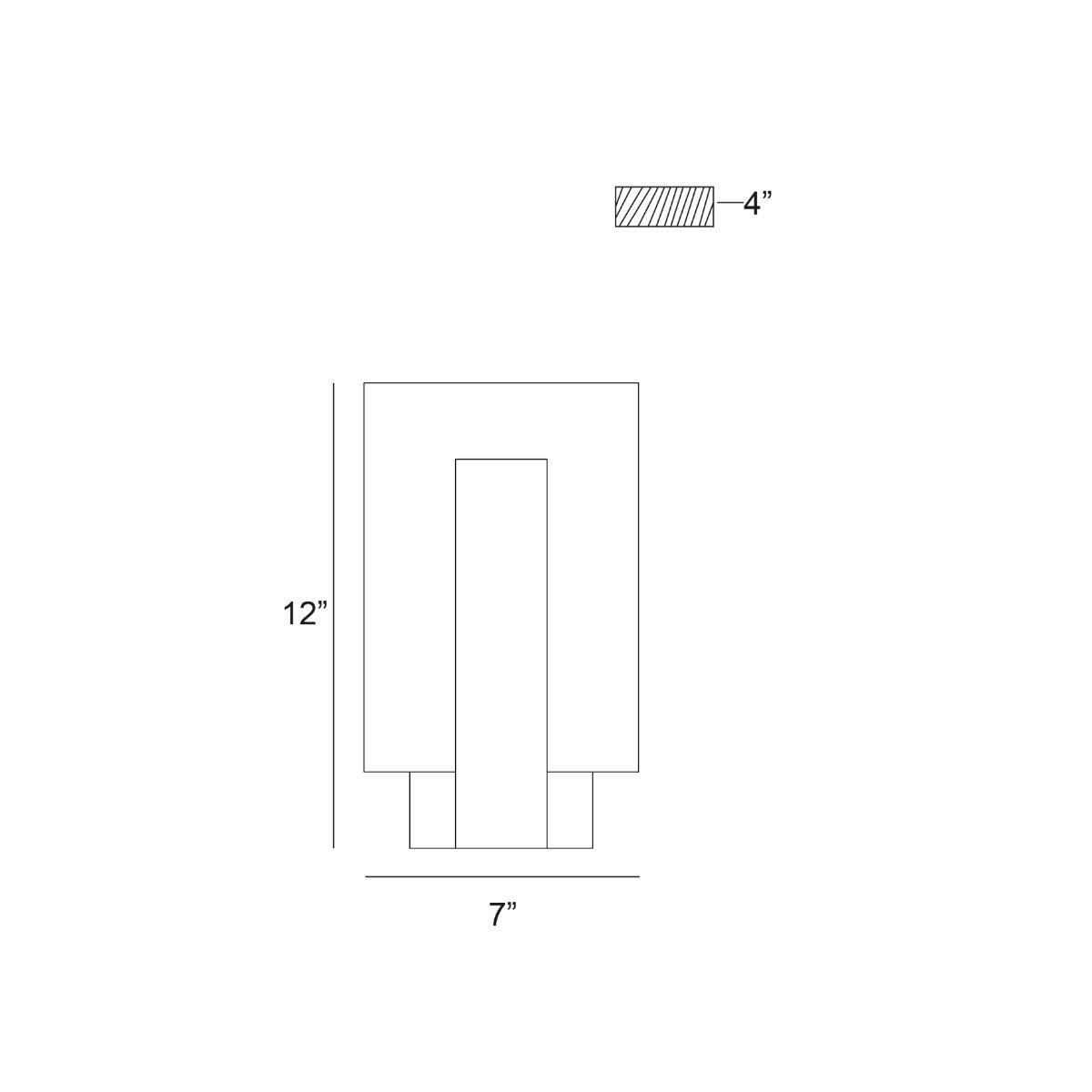 Carta 12 In. LED Outdoor Wall Sconce Black finish - Bees Lighting