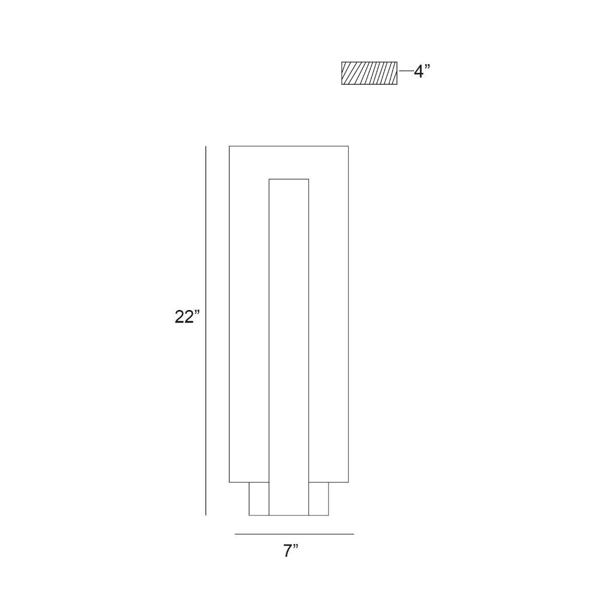 Carta 22 In. LED Outdoor Wall Sconce Black finish - Bees Lighting
