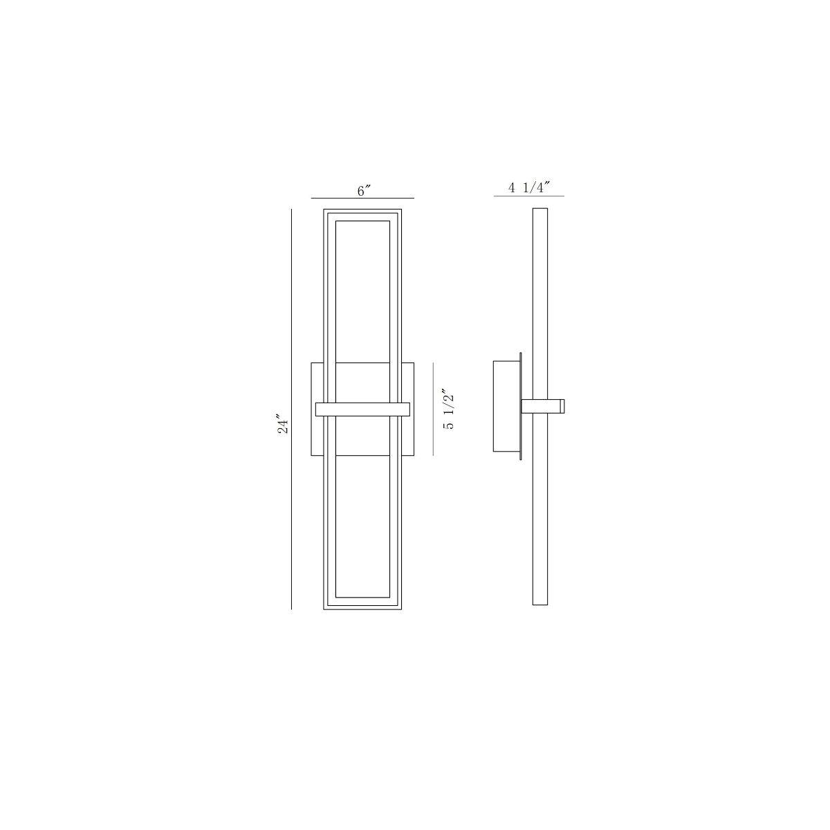 Bordo 24 In. LED Outdoor Wall Sconce Black finish - Bees Lighting