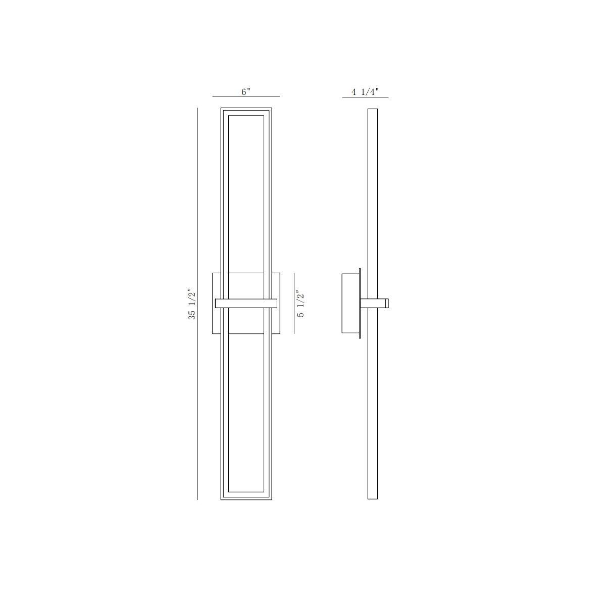 Bordo 36 In. LED Outdoor Wall Sconce Black finish - Bees Lighting