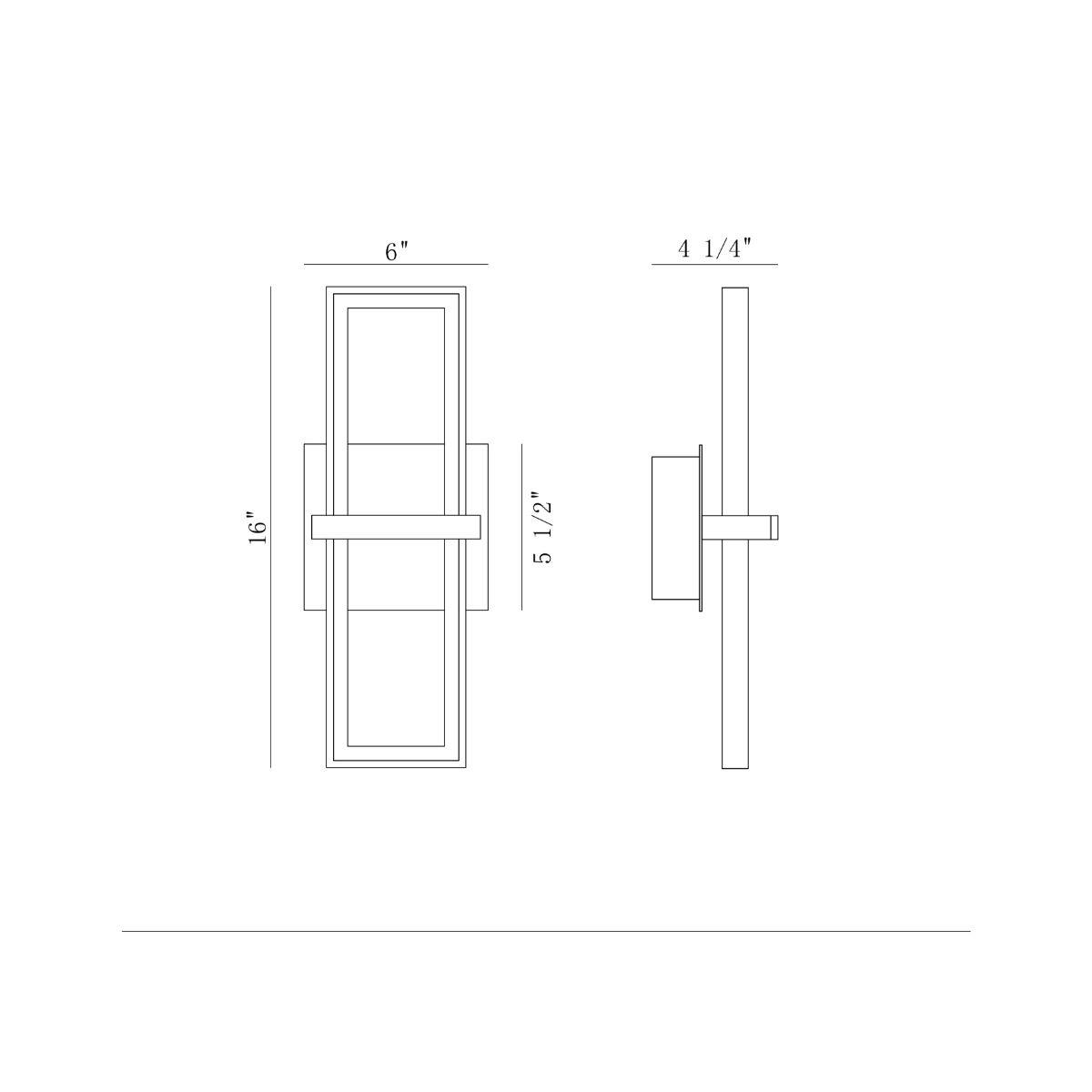 Bordo 16 In. LED Outdoor Wall Sconce Black finish