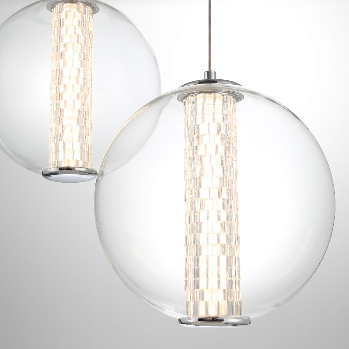 Atomo 3 Lights 21 in. LED Pendant Light Chrome Finish - Bees Lighting