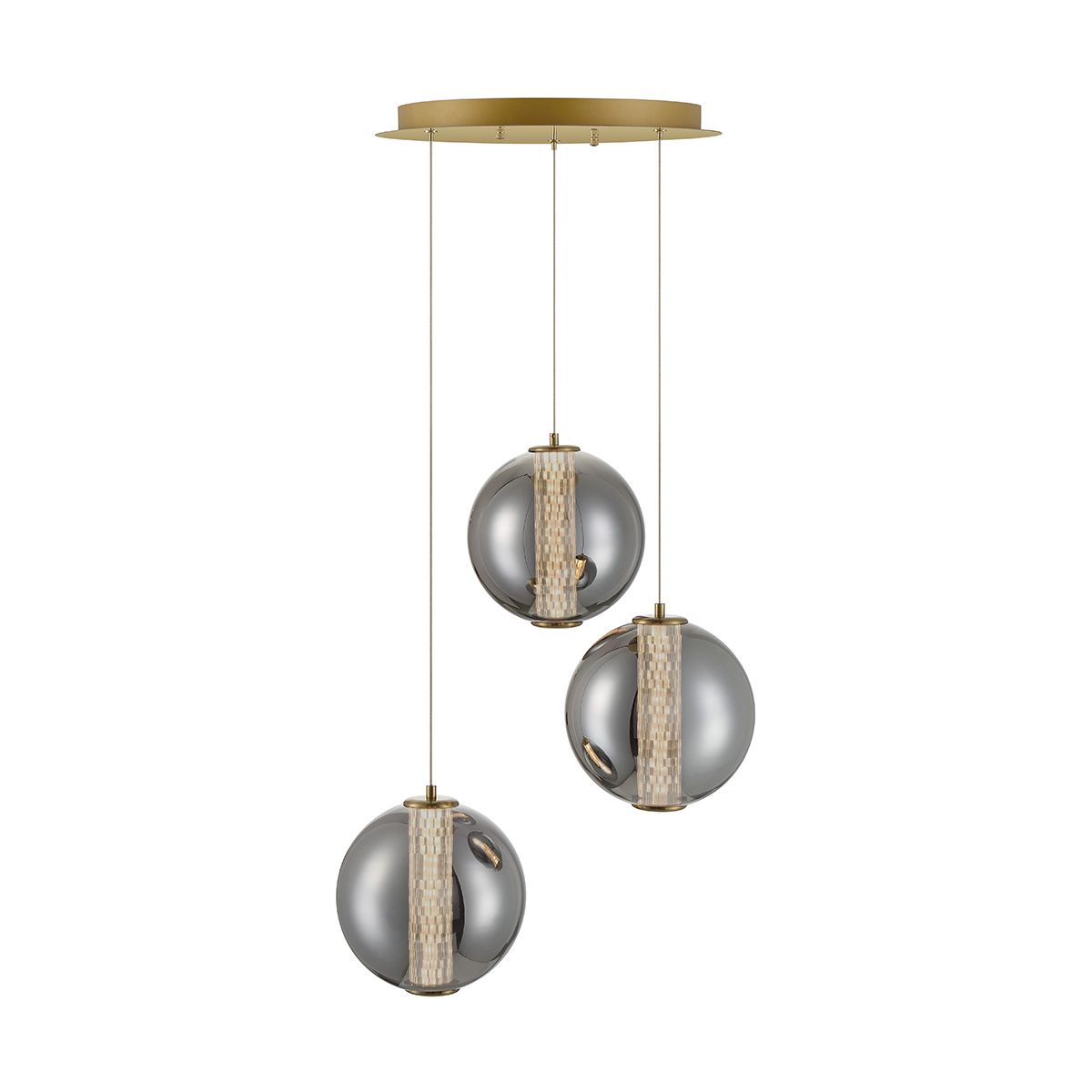 Atomo 3 Lights 21 in. LED Pendant Light Gold Finish - Bees Lighting