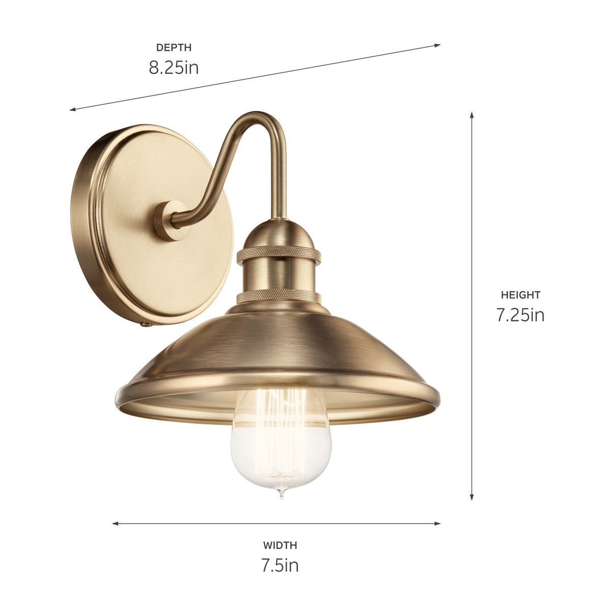 Clyde 8 in. Barn Light Champagne Bronze finish - Bees Lighting