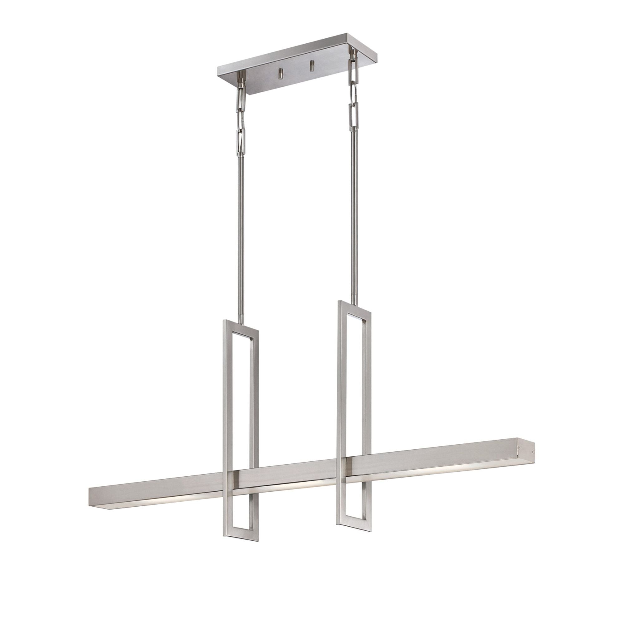 Frame 36" LED Island Pendant, Brushed Nickel Finish
