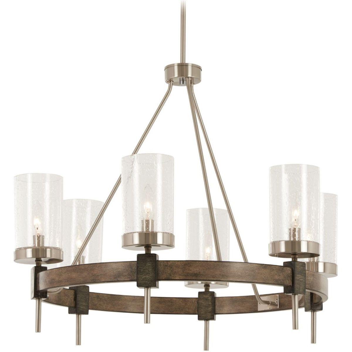 Bridlewood 28 in. 6 Lights Chandelier Brushed Nickel finish - Bees Lighting