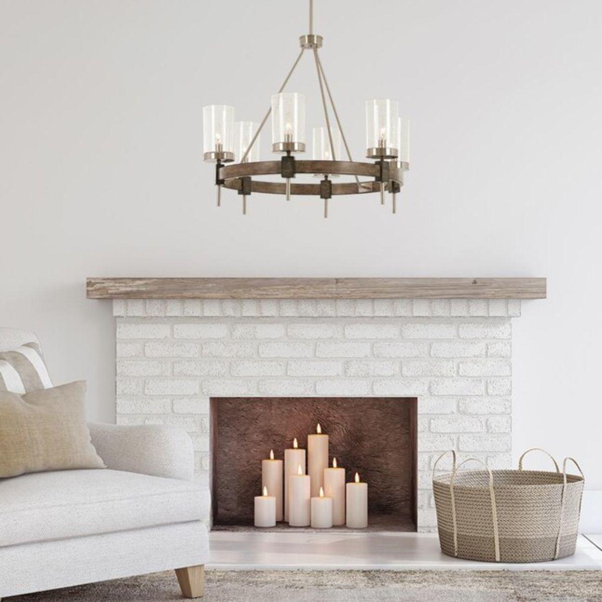 Bridlewood 28 in. 6 Lights Chandelier Brushed Nickel finish - Bees Lighting