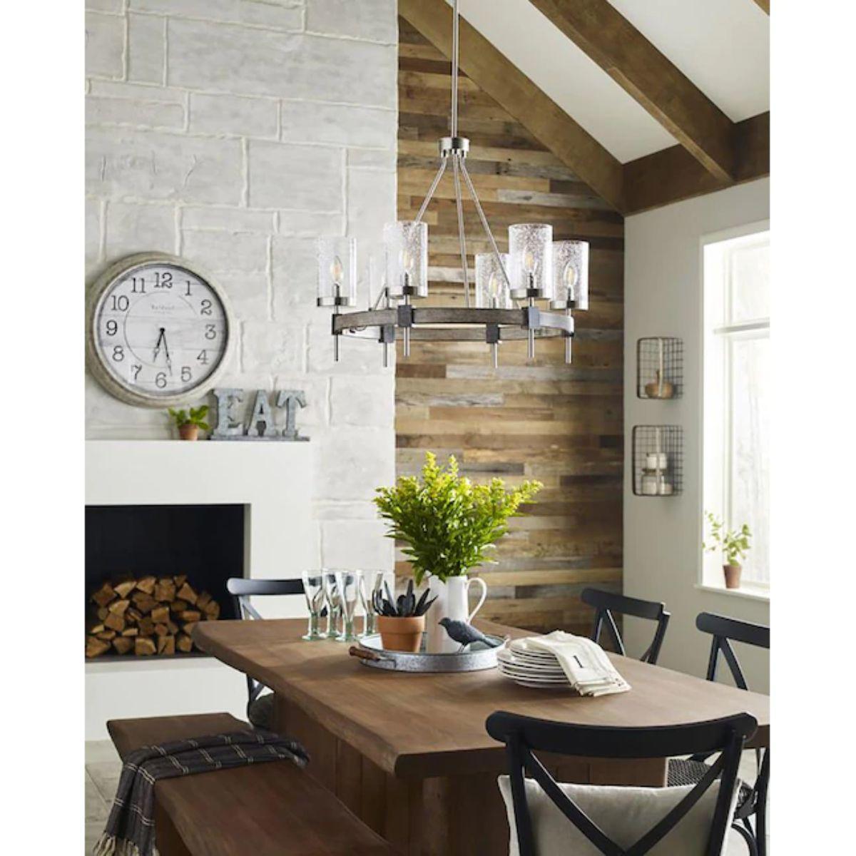 Bridlewood 28 in. 6 Lights Chandelier Brushed Nickel finish - Bees Lighting