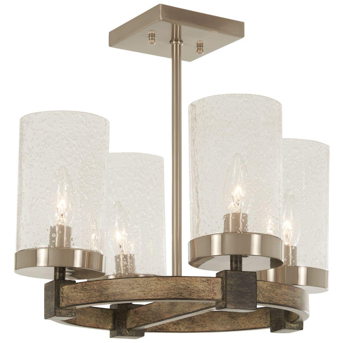 Bridlewood 16 in. 4 Lights Semi flush Mount Light Brushed Nickel finish - Bees Lighting