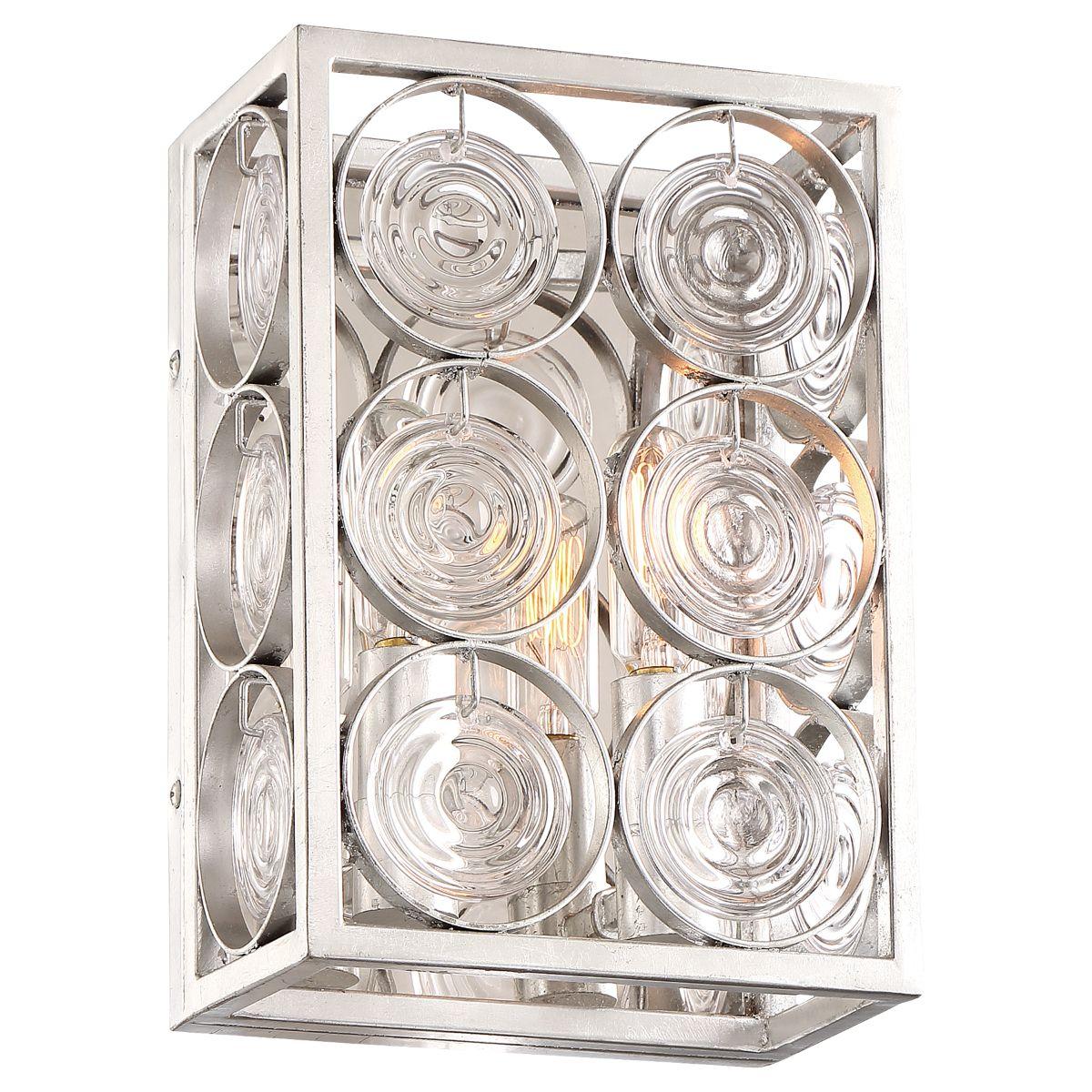 Culture Chic 10 in. 2 Lights Wall Sconce Silver finish